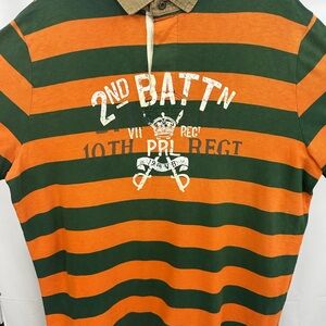 Ralph Lauren Green and Orange Striped Shirt
